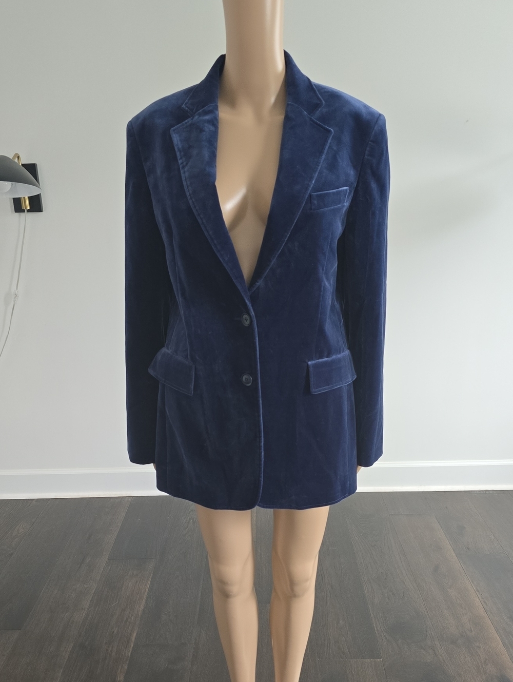 Scanlan Theodore Navy Velvet Two-Button Blazer